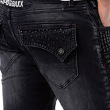 CD696 Herren Slim-Fit-Jeans mit coolen Nieten