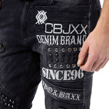 CD696 Herren Slim-Fit-Jeans mit coolen Nieten