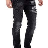CD696 Herren Slim-Fit-Jeans mit coolen Nieten