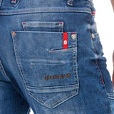 CD698 Men Straight Fit Jeans con costuras decorativas de moda