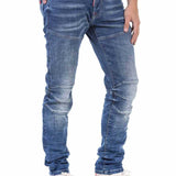 CD698 Men Straight Fit Jeans con costuras decorativas de moda