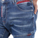 CD698 Men Straight Fit Jeans con costuras decorativas de moda