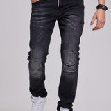 CD699 Herren Straight Fit-Jeans mit cooler Used-Waschung