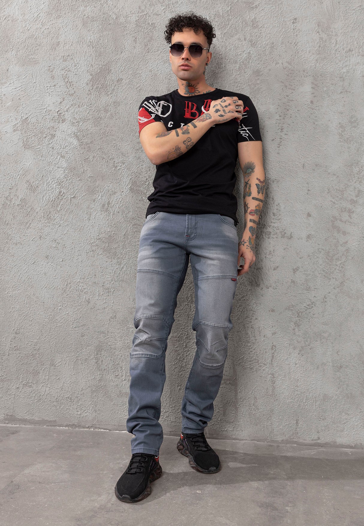CD699 Tejanos gastados para hombre 