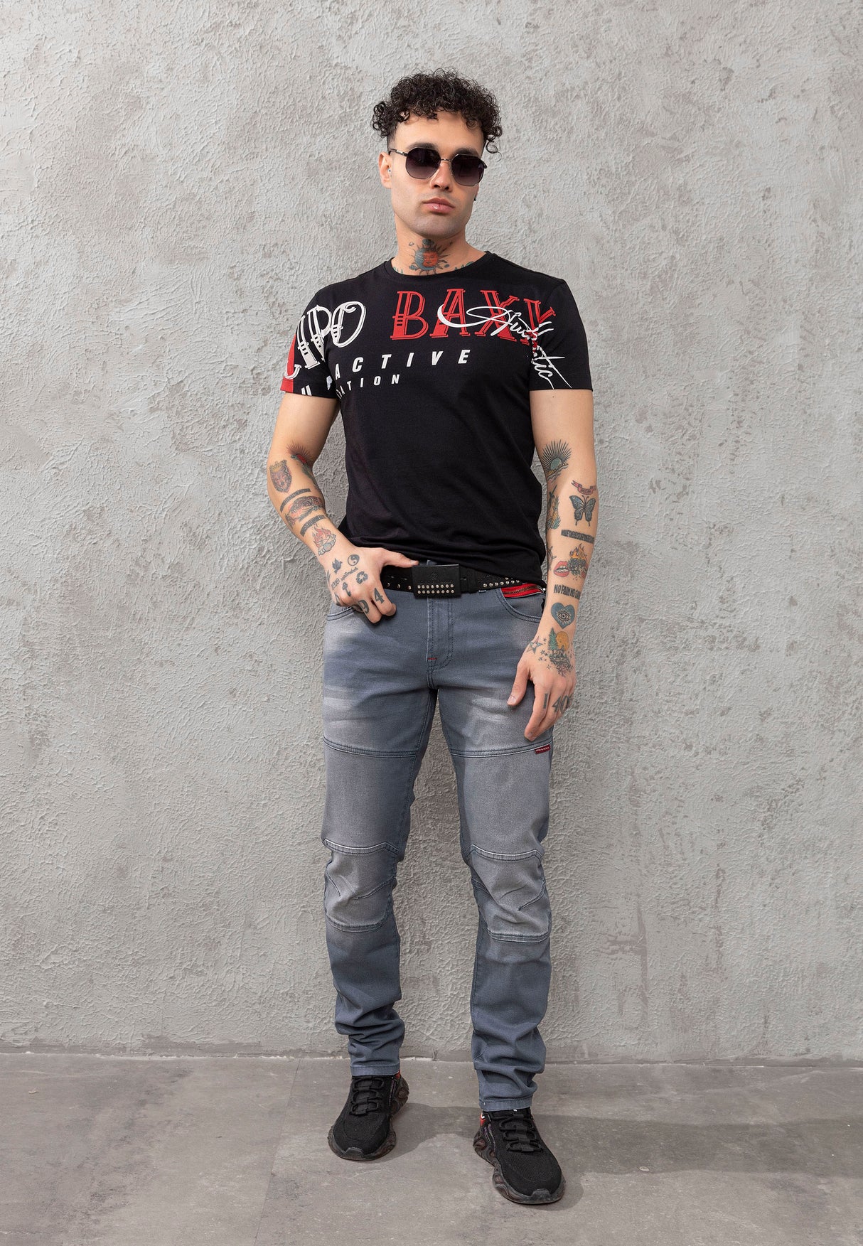 CD699 Tejanos gastados para hombre 
