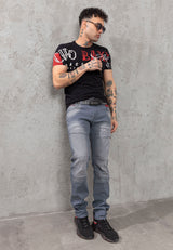CD699 Tejanos gastados para hombre 