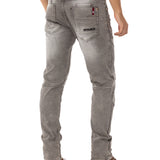 CD699 Herren Straight Fit-Jeans mit cooler Used-Waschung