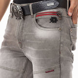 CD699 Herren Straight Fit-Jeans mit cooler Used-Waschung