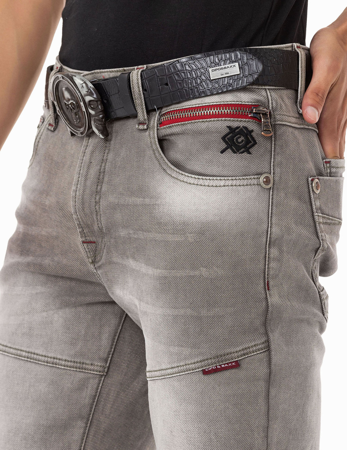 CD699 Tejanos gastados para hombre 