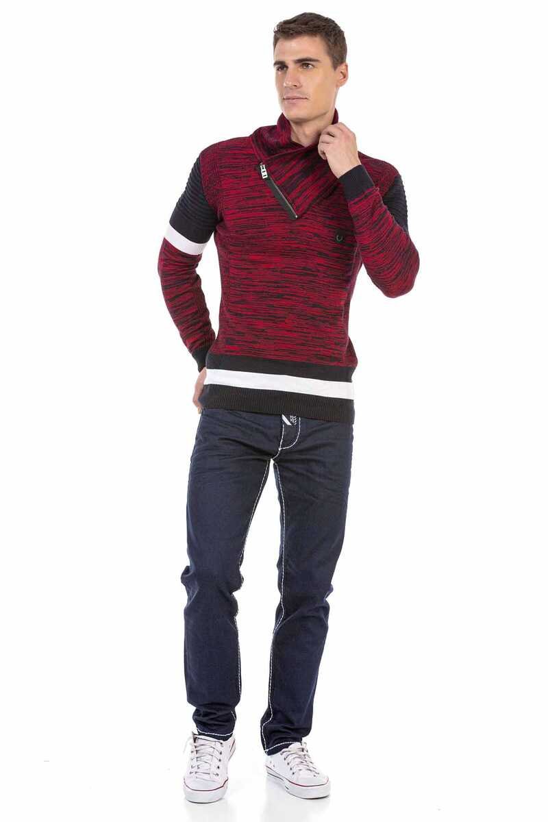 CD705 Straight Fit Heren Jeans met en Trendy Contrasterende Stiksels