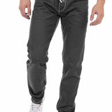 Jeans CD710 uomini in forma dritta con cuciture di contrasto alla moda