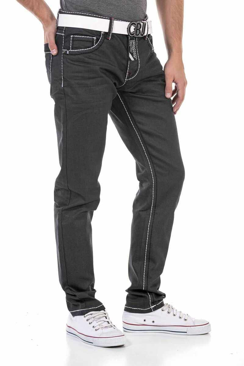 CD710 Men Straight Fit Jeans with trendy contrast stitching