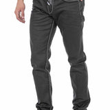 Jeans CD710 uomini in forma dritta con cuciture di contrasto alla moda