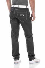 CD710 Men Straight Fit Jeans with trendy contrast stitching