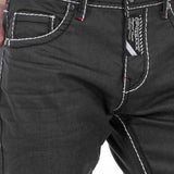 Jeans CD710 uomini in forma dritta con cuciture di contrasto alla moda
