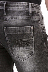 CD713 Herren Straight Fit-Jeans im Destroyed-Look mit Gürtel