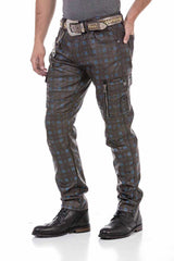CD721 Men's Straight-Jeans with a casual checker pattern