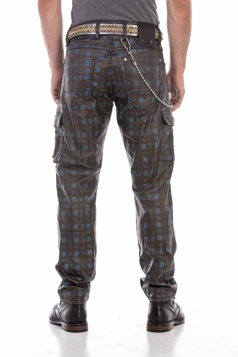 CD721 Men's Straight-Jeans with a casual checker pattern