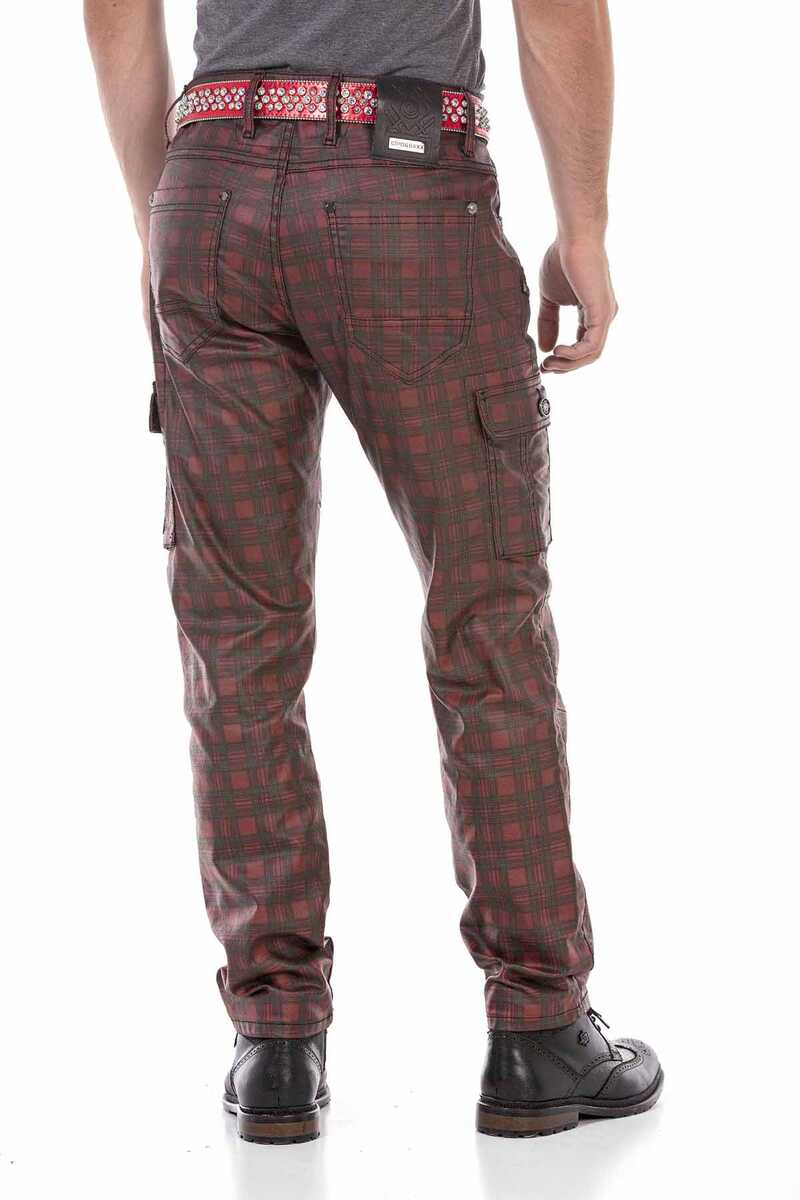 CD721 Men's Straight-Jeans with a casual checker pattern
