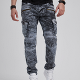 CD780 Jeans droit pour hommes avec poches cargo tendance