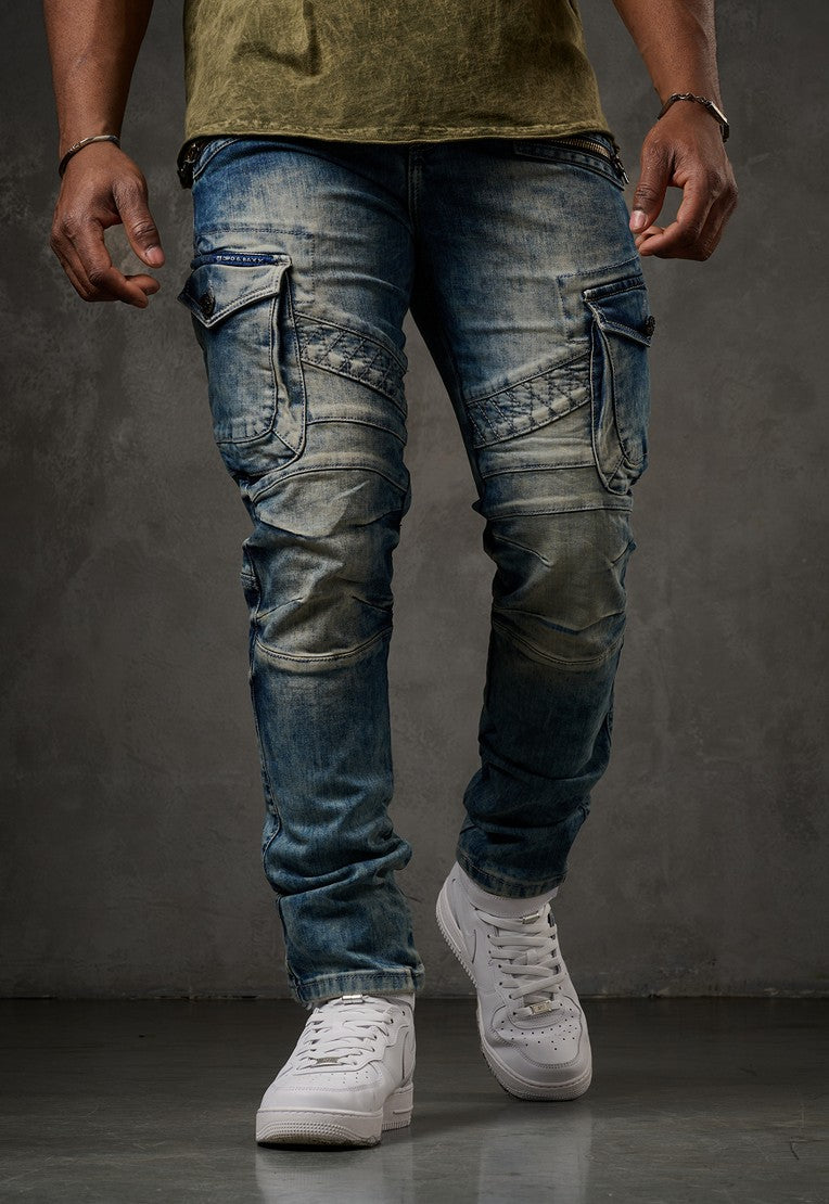 CD780 Pantalon Cargo de Corte Recto para Hombre 