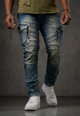 CD780 Pantalon Cargo de Corte Recto para Hombre 