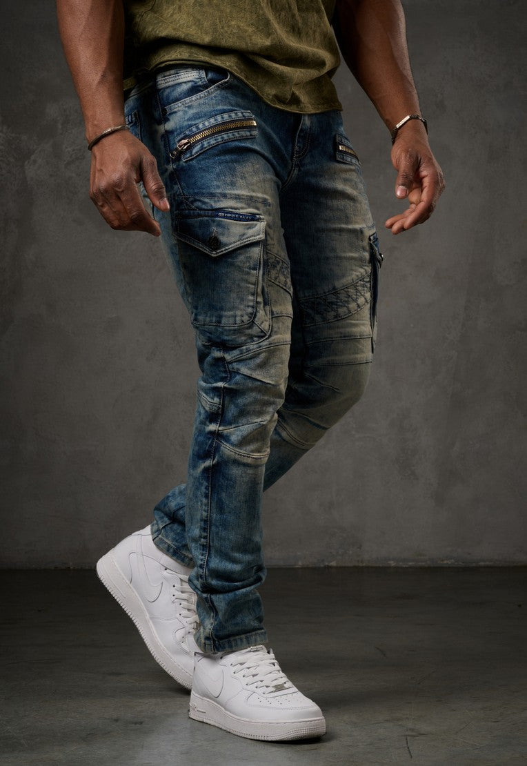 CD780 Pantalon Cargo de Corte Recto para Hombre 