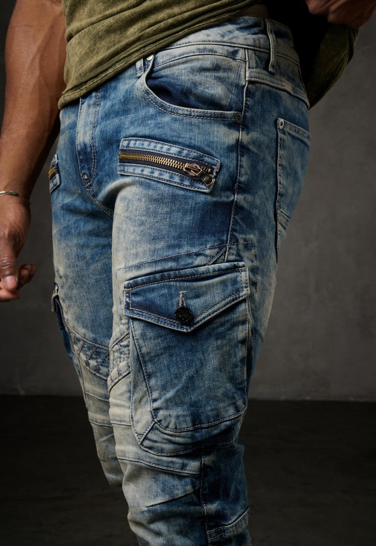 CD780 Pantalon Cargo de Corte Recto para Hombre 