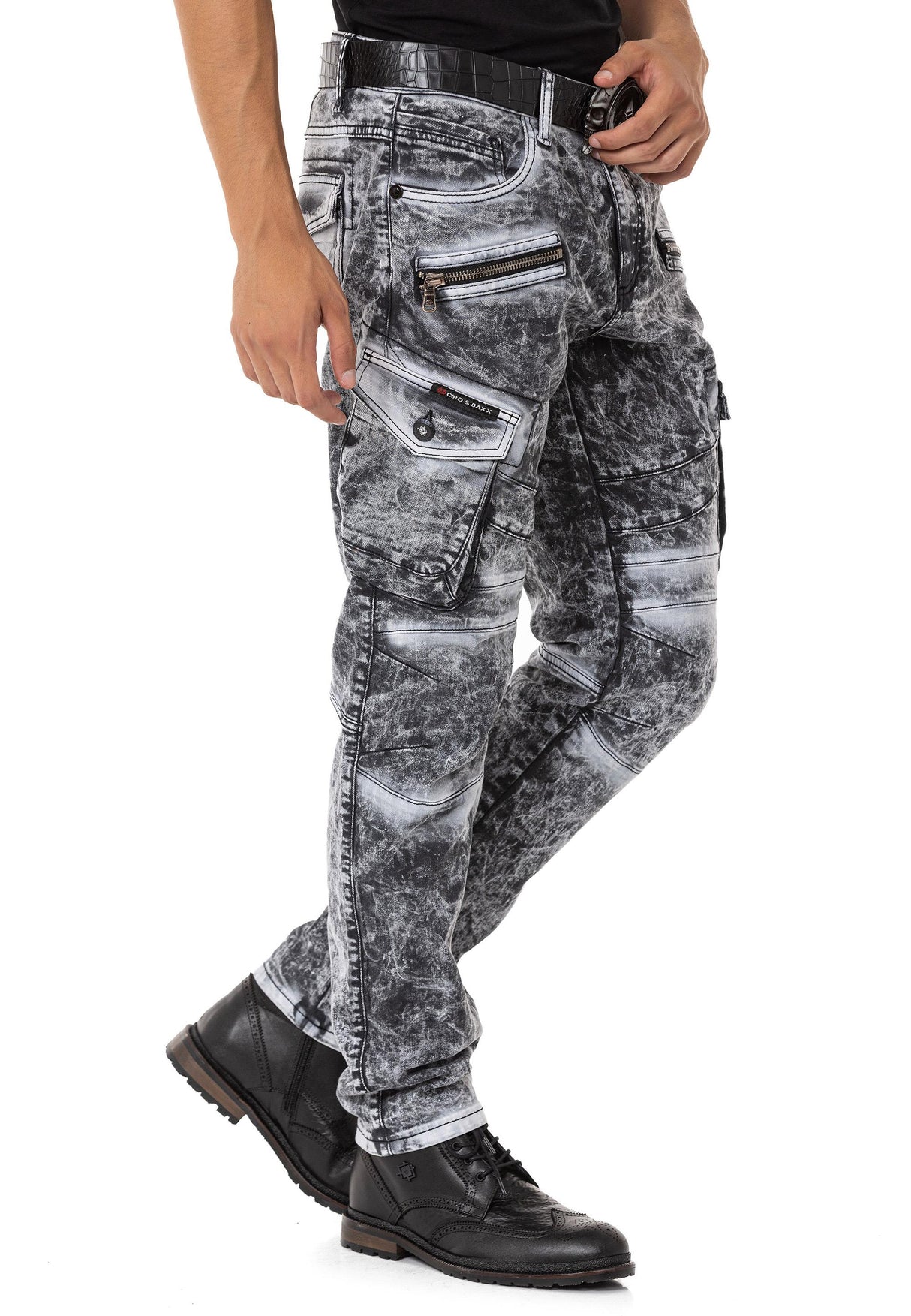 CD780 Pantalon Cargo de Corte Recto para Hombre 