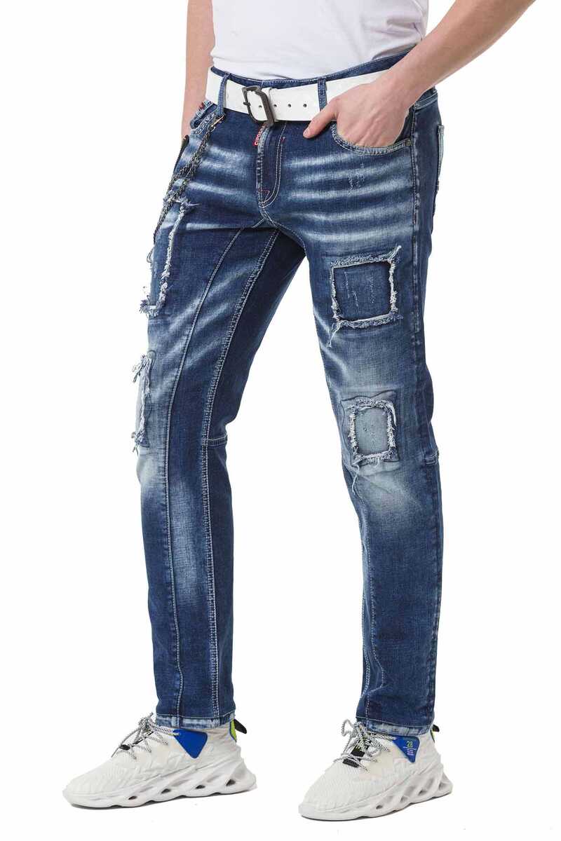 CD782 Men Straight-Jeans in a cool used look