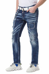 CD782 Men Straight-Jeans in a cool used look