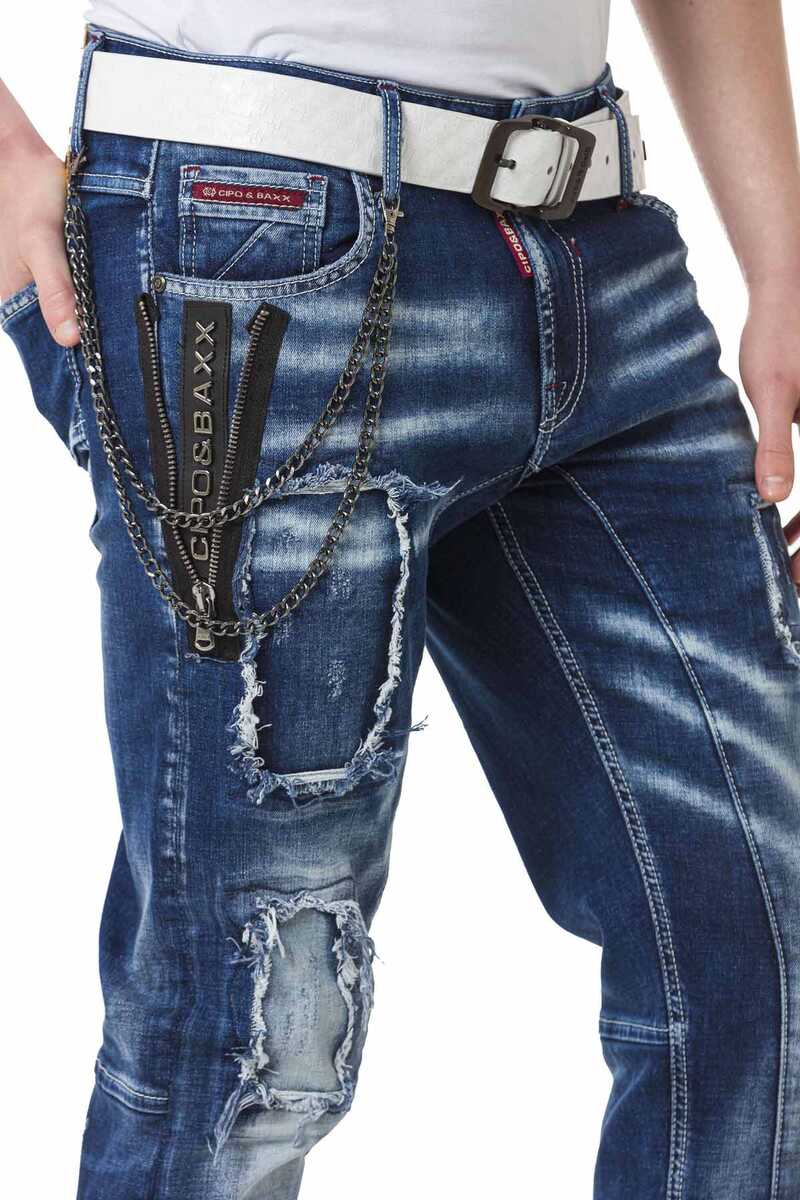 CD782 Men Straight-Jeans in a cool used look