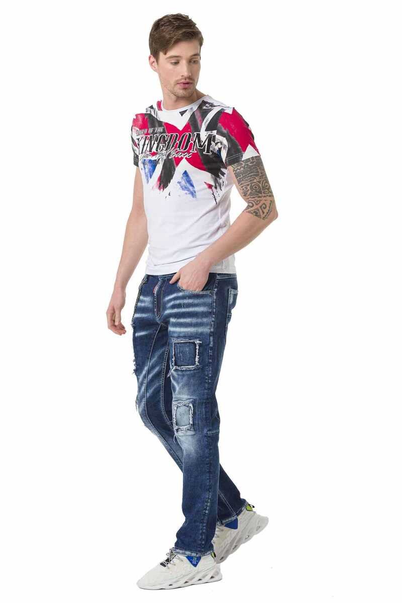 CD782 Men Straight-Jeans in a cool used look