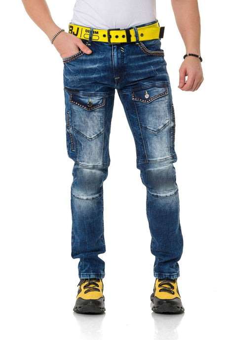 CD810 Heren Modern Fit jeans met Ijsblauwe Zakken