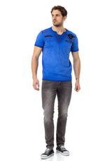 CD811 Men straight jeans with trendy decorative seams