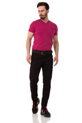 CD842 Men's fabric trousers in the fashionable slim fit cut