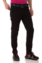 CD842 Men's fabric trousers in the fashionable slim fit cut
