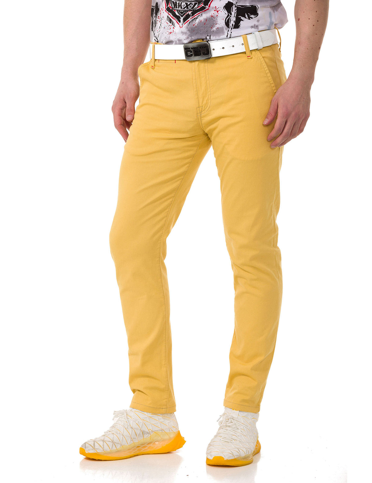 CD842 Men's fabric trousers in the fashionable slim fit cut