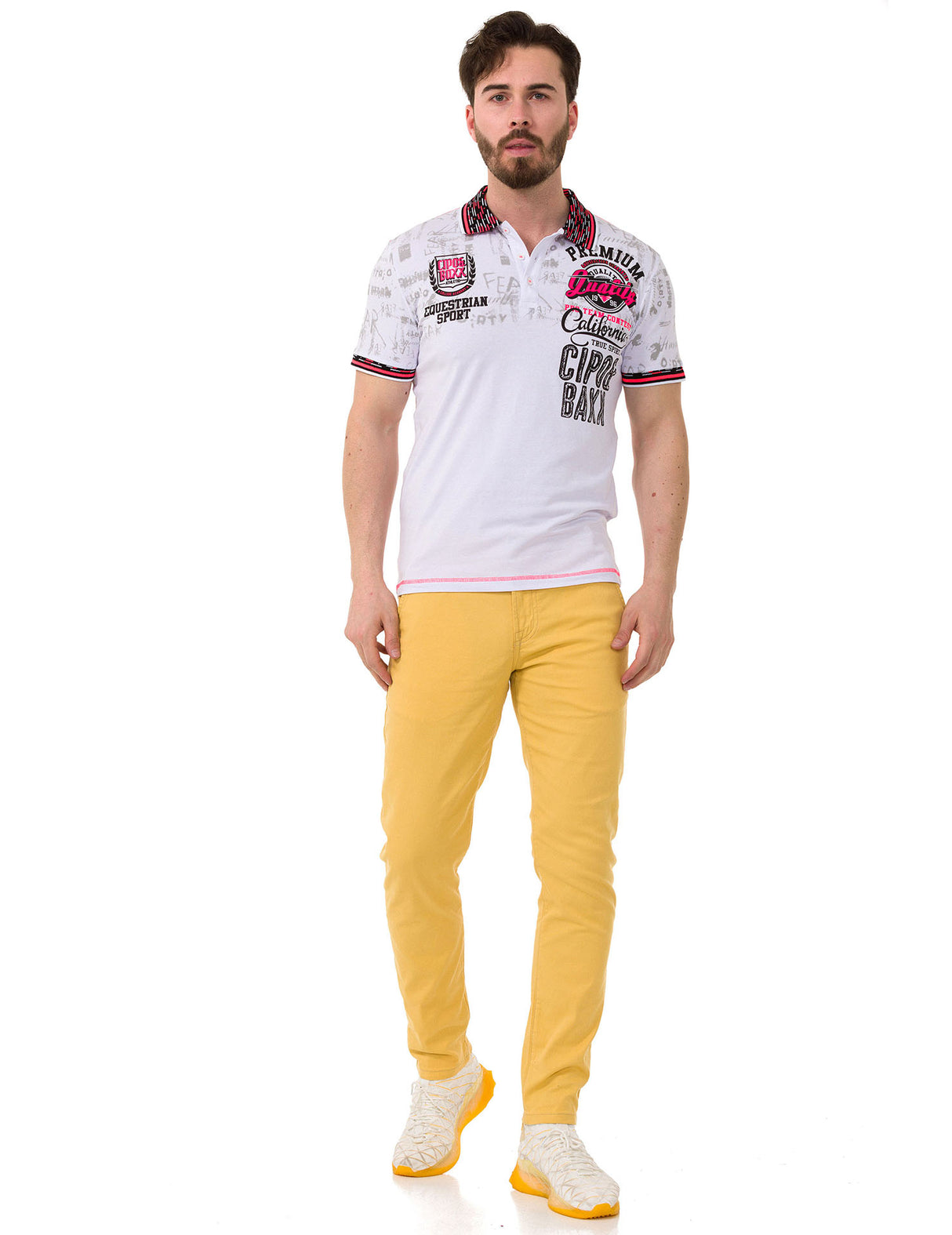 CD842 Men's fabric trousers in the fashionable slim fit cut