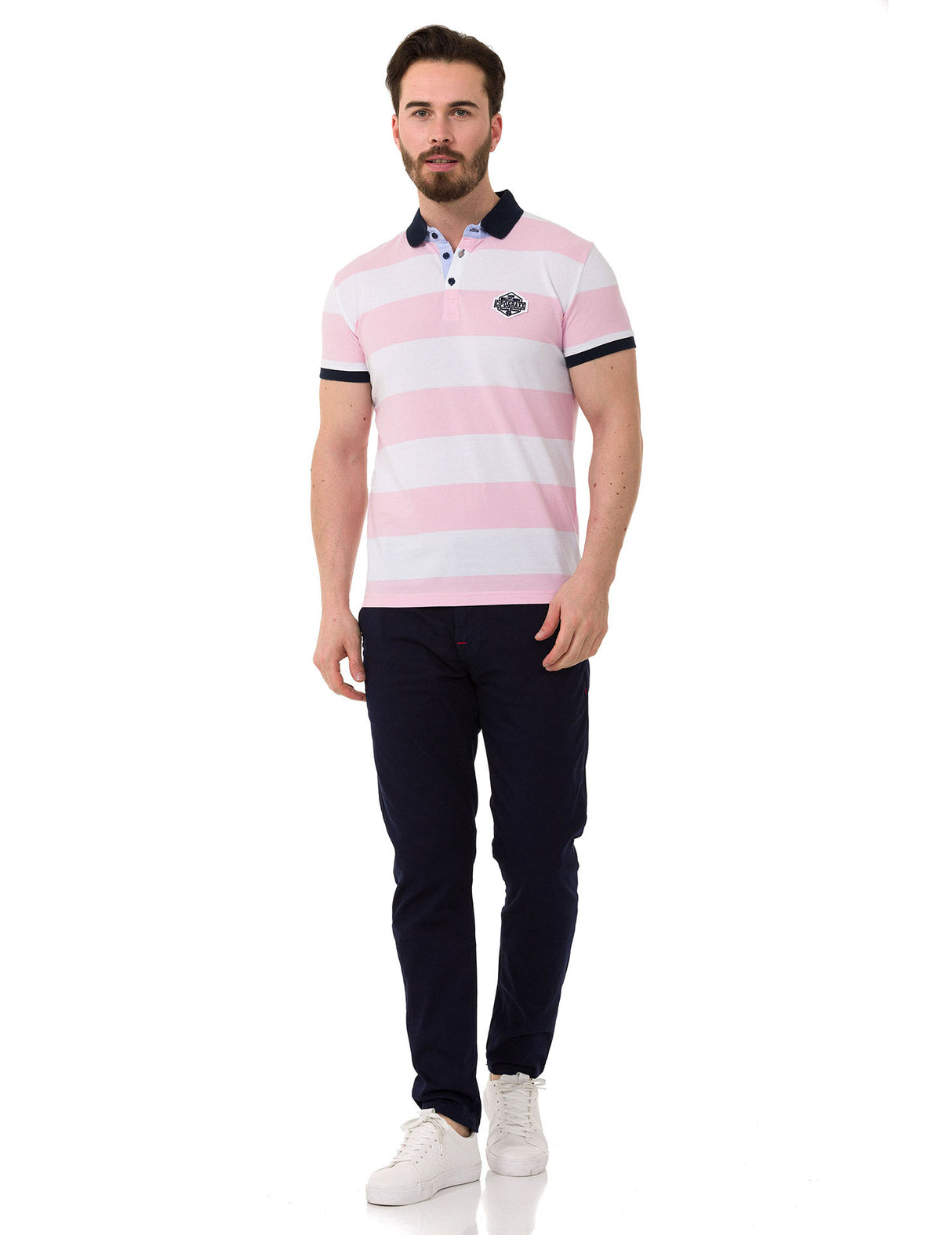 CD842 Men's fabric trousers in the fashionable slim fit cut