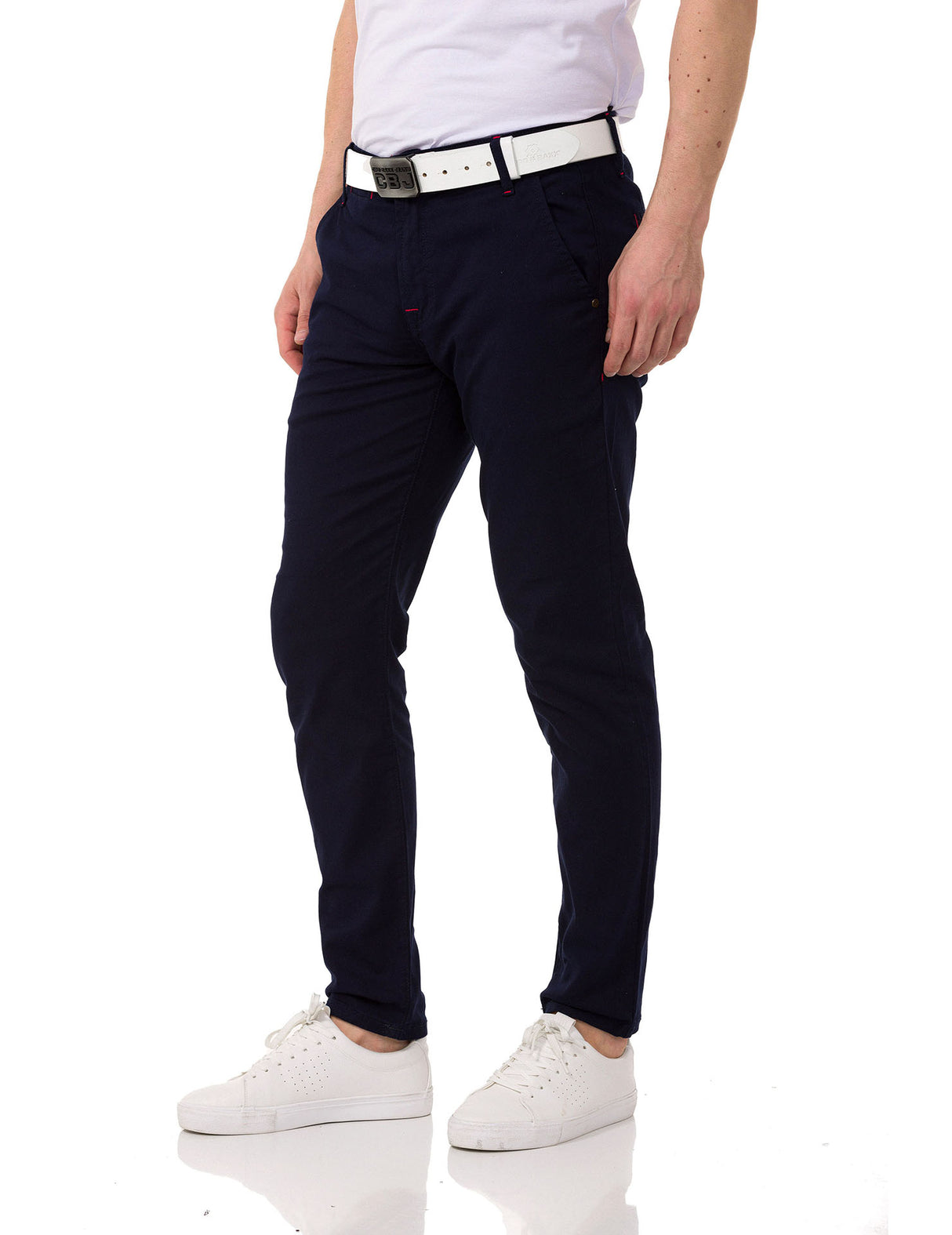 CD842 Men's fabric trousers in the fashionable slim fit cut