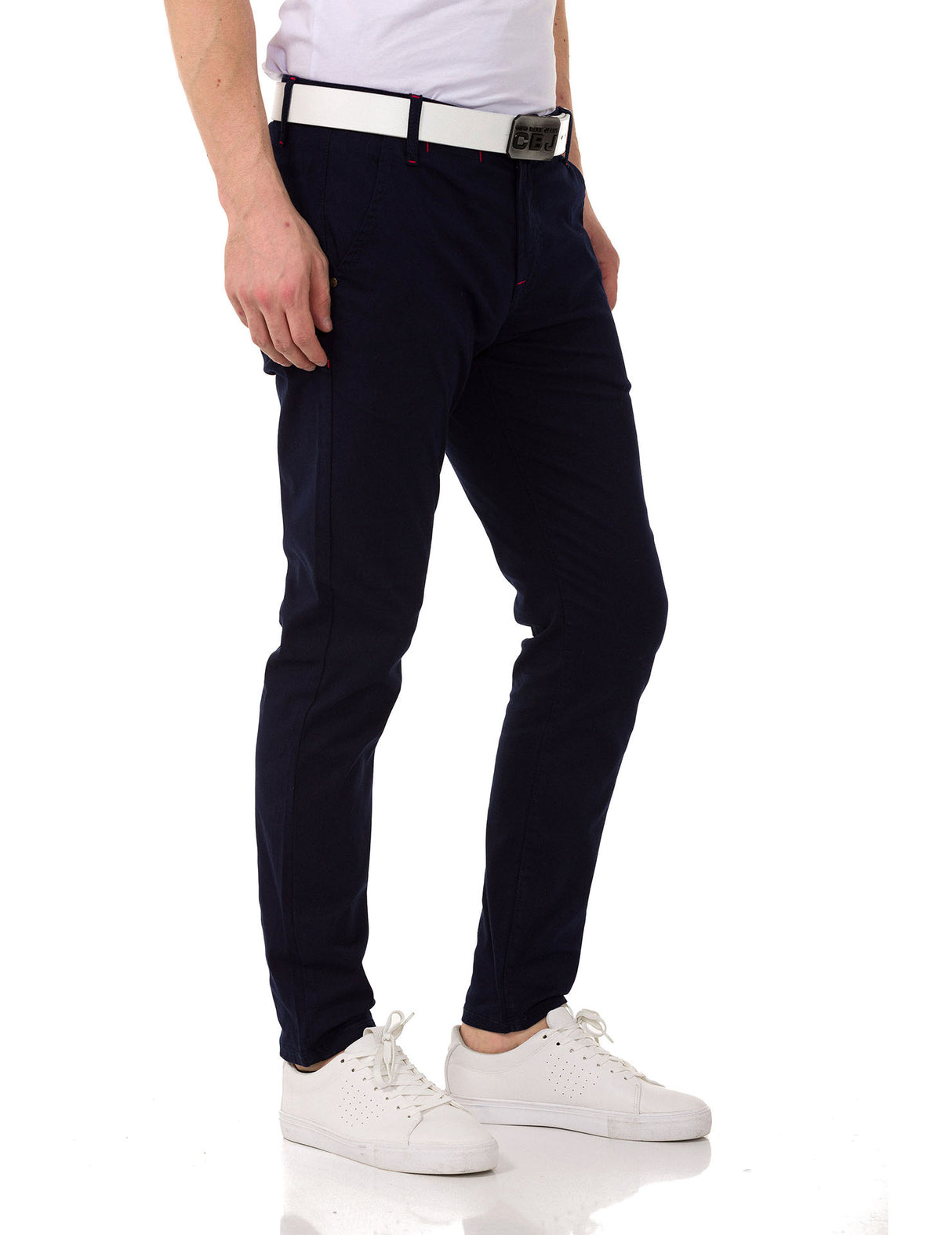 CD842 Men's fabric trousers in the fashionable slim fit cut