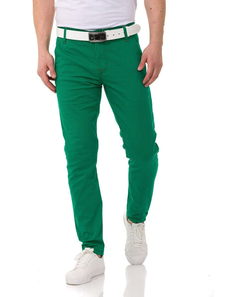 Pantaloni in tessuto maschile CD842-W nel taglio in forma slim alla moda