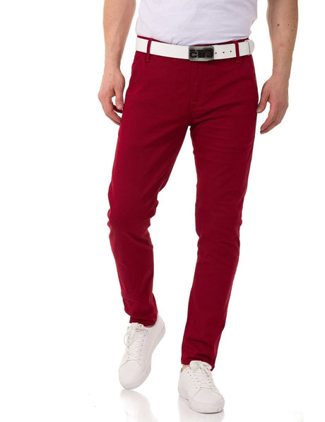 Pantalones de tela para hombres CD842-W en el corte de ajuste delgado de moda