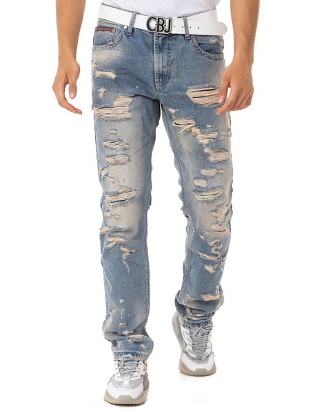 CD843 Herren Jeans Lässiger Style mit Used-Look