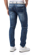 CD844 Straight Fit Jeans mit Reißverschluss