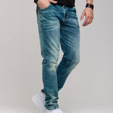 CD860 Herren Jeans – Straight Fit in Blaugrün und Braun