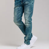 CD860 Herren Jeans – Straight Fit in Blaugrün und Braun