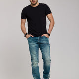 CD860 Herren Jeans – Straight Fit in Blaugrün und Braun