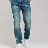 CD860 Herren Jeans – Straight Fit in Blaugrün und Braun